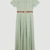 Karen Millen Lydia Millen Tall Soft Tailored Pleat Panel Midi Shirt Dress 1 Karen Millen Lydia Millen Tall Soft Tailored Pleat Panel Midi Shirt Dress -Karen Millen shop sage lydia millen tall soft tailored pleat panel midi shirt dress