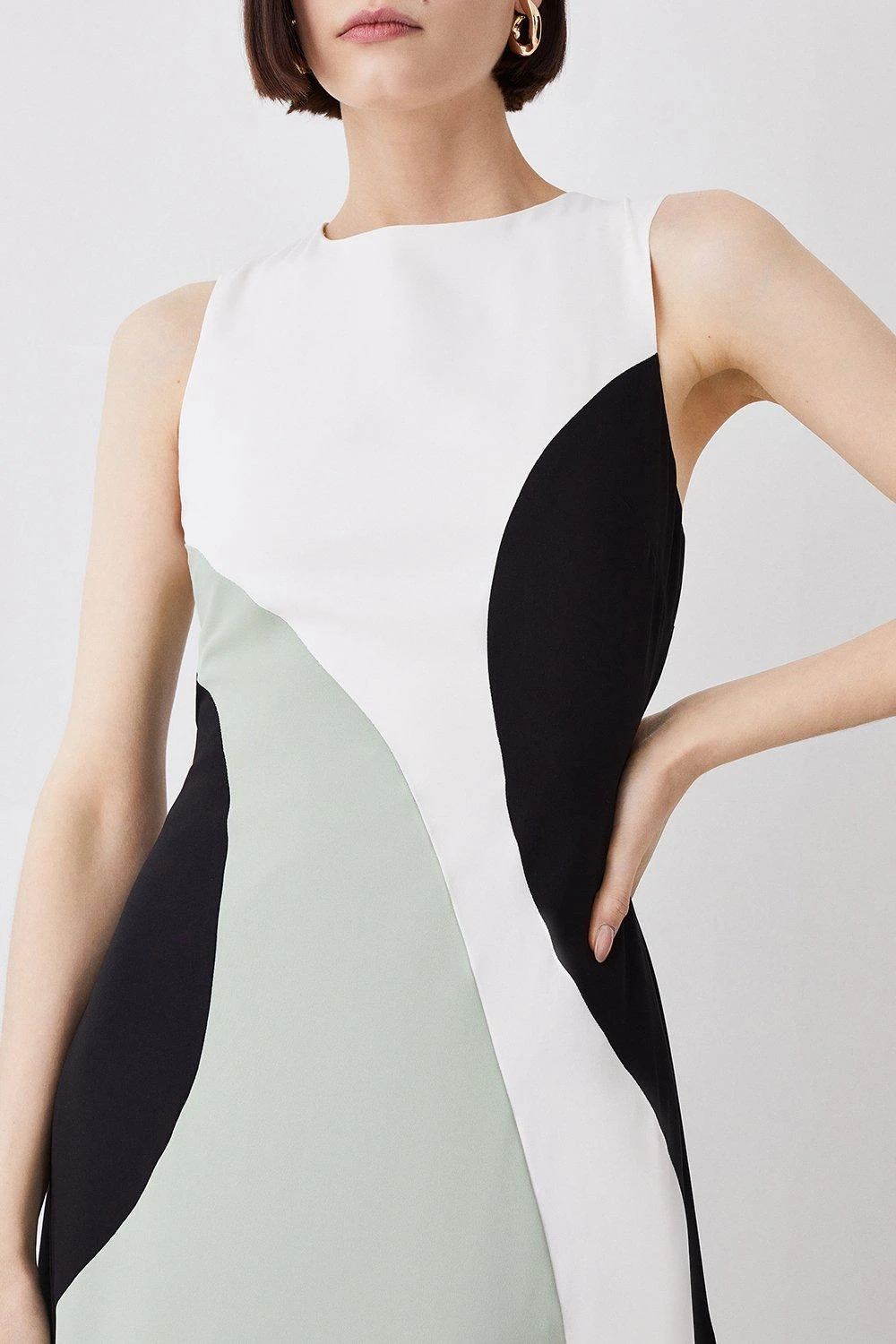 Karen Millen Petite Soft Tailored Colour Block Midiaxi Dress 6 Karen Millen Petite Soft Tailored Colour Block Midiaxi Dress - Image 4
