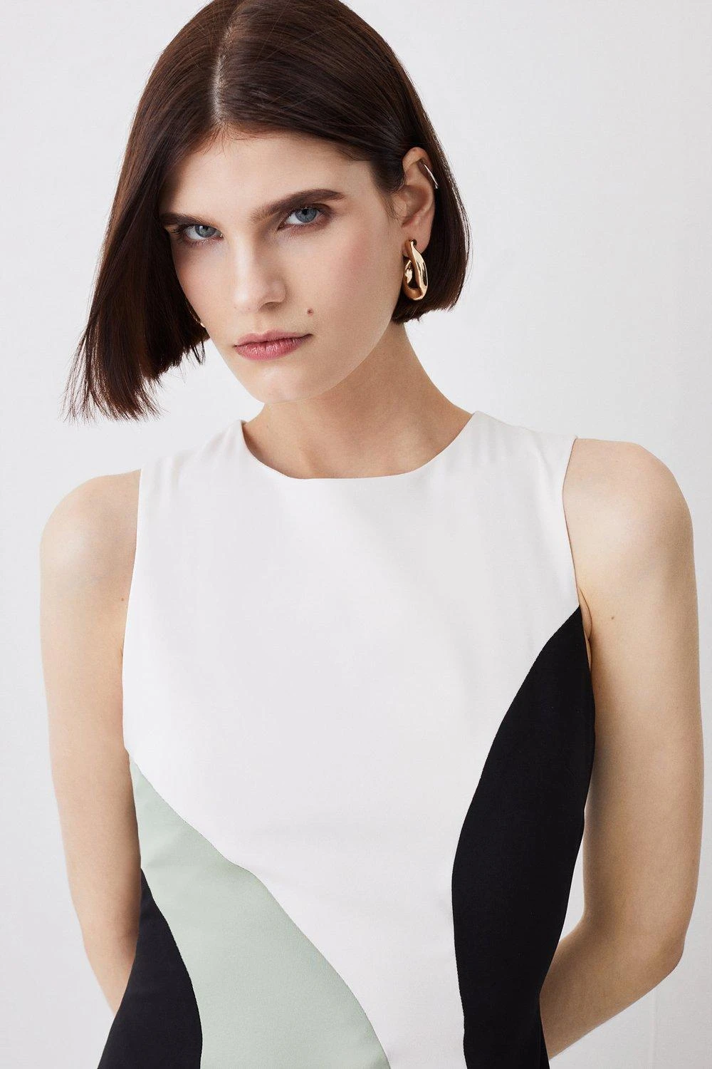 Karen Millen Petite Soft Tailored Colour Block Midiaxi Dress 3 Karen Millen Petite Soft Tailored Colour Block Midiaxi Dress