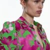 Karen Millen Silhouette Floral Woven Shirt -Karen Millen shop silhouette floral woven shirt