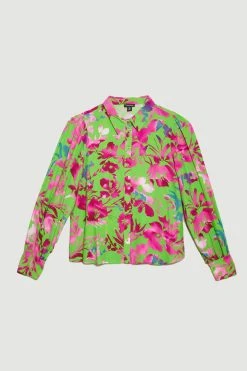 Karen Millen Silhouette Floral Woven Shirt -Karen Millen shop silhouette floral woven shirt 3