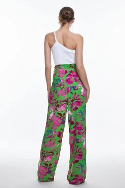 Karen Millen Silhouette Floral Woven Wide Leg Trouser -Karen Millen shop silhouette floral woven wide leg trouser 4