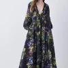 Karen Millen Silk Cotton Botanical Floral Woven Maxi Dress -Karen Millen shop silk cotton botanical floral woven maxi dress