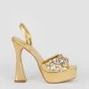Karen Millen Gemstone Slingback Extreme Platform -Karen Millen shop silver gemstone slingback extreme platform