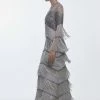 Karen Millen Petite Bodice Beaded And Embellished Fringed Maxi -Karen Millen shop silver petite bodice beaded and embellished fringed maxi