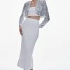 Karen Millen Sequin Cropped Jacket -Karen Millen shop silver sequin cropped jacket