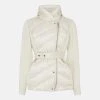 Karen Millen Wool Blend Knit Sleeve Puffer Belted Jacket -Karen Millen shop silver wool blend knit sleeve puffer belted jacket