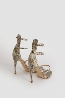 Karen Millen 4 Strap Leather Sandal -Karen Millen shop snake 4 strap leather sandal 1 4