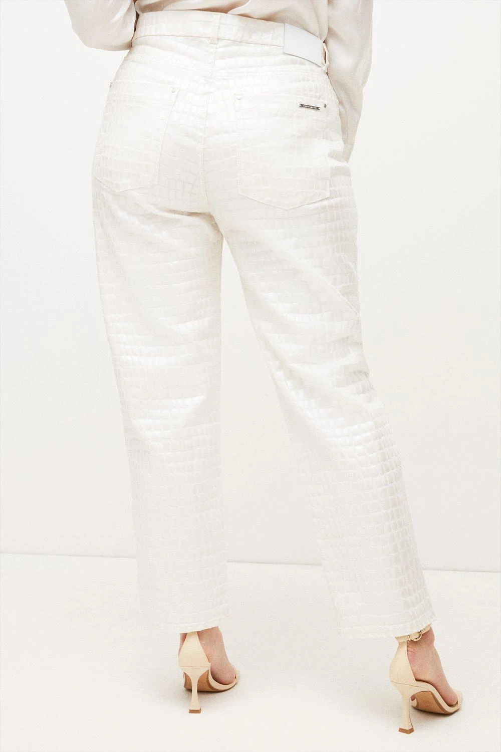 Karen Millen Plus Size Croc Coated Straight Leg Jeans 4 Karen Millen Plus Size Croc Coated Straight Leg Jeans - Image 2