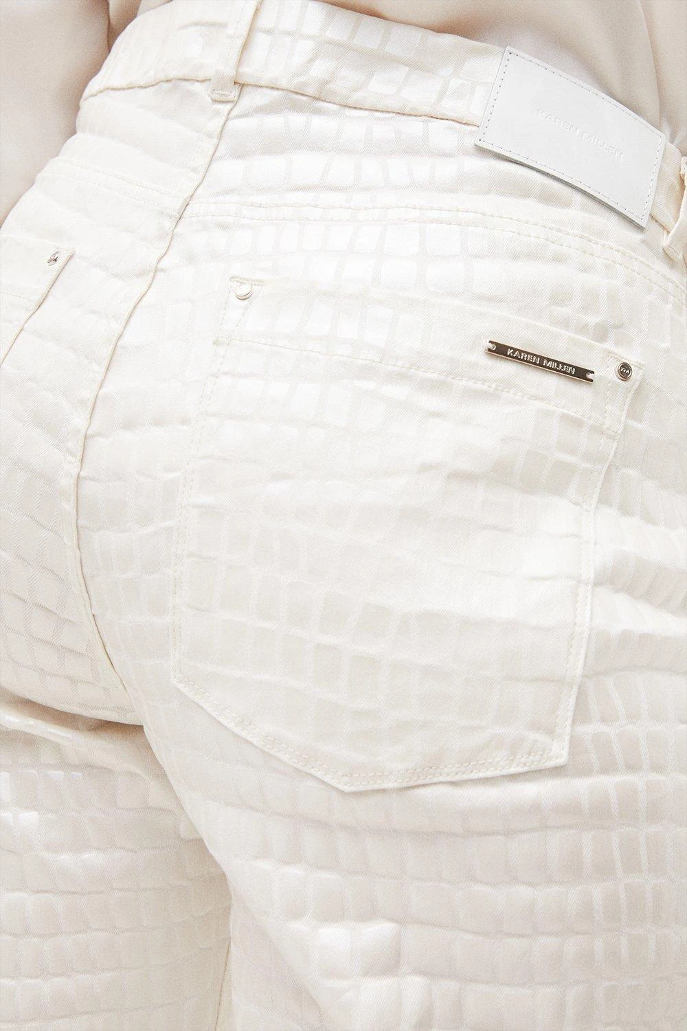 Karen Millen Plus Size Croc Coated Straight Leg Jeans 5 Karen Millen Plus Size Croc Coated Straight Leg Jeans - Image 3