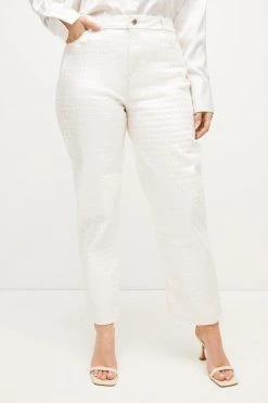Karen Millen Plus Size Croc Coated Straight Leg Jeans 10 Karen Millen Plus Size Croc Coated Straight Leg Jeans -Karen Millen shop stone plus size croc coated straight leg jeans 3