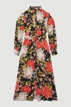 Karen Millen Tall Floral Belted Woven Midi Shirt Dress 9 Karen Millen Tall Floral Belted Woven Midi Shirt Dress -Karen Millen shop tall floral belted woven midi shirt dress 2