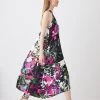 Karen Millen Tall Mono Colourblock Floral Kimono Woven Midi Dress -Karen Millen shop tall mono colourblock floral kimono woven midi dress