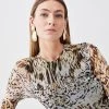 Karen Millen Tall Snake Print Mesh Jersey Midaxi Dress -Karen Millen shop tall snake print mesh jersey midaxi dress