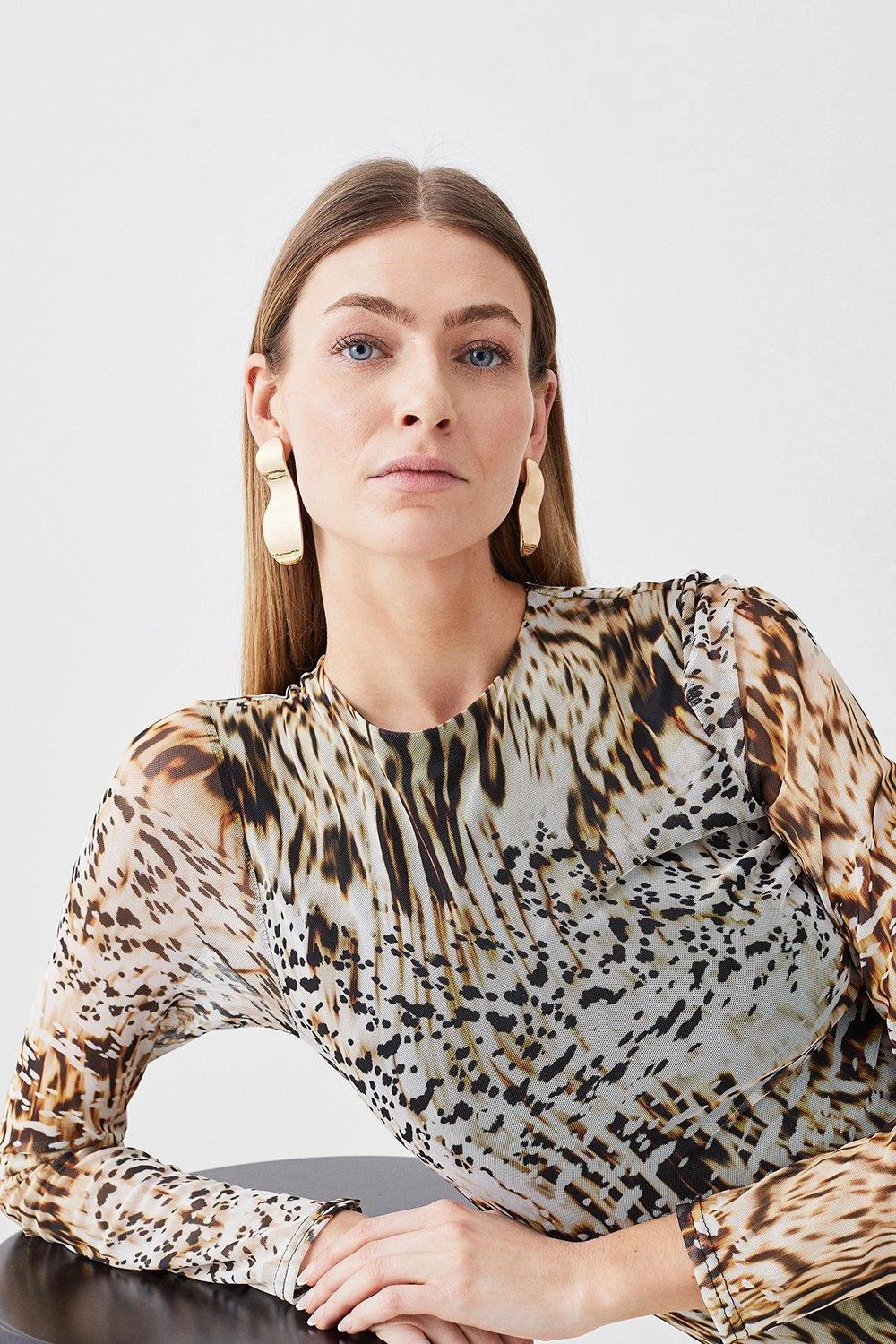 Karen Millen Tall Snake Print Mesh Jersey Midaxi Dress 3 Karen Millen Tall Snake Print Mesh Jersey Midaxi Dress