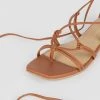 Karen Millen Leather Ghille Tie Flat Sandals