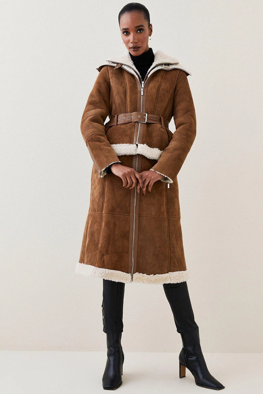 Karen Millen Lydia Millen Two In One Shearling Coat 4 Karen Millen Lydia Millen Two In One Shearling Coat - Image 2