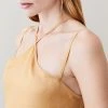 Karen Millen Petite Linen Twill Cut Out Drama Woven Cami -Karen Millen shop tan petite linen twill cut out drama woven cami