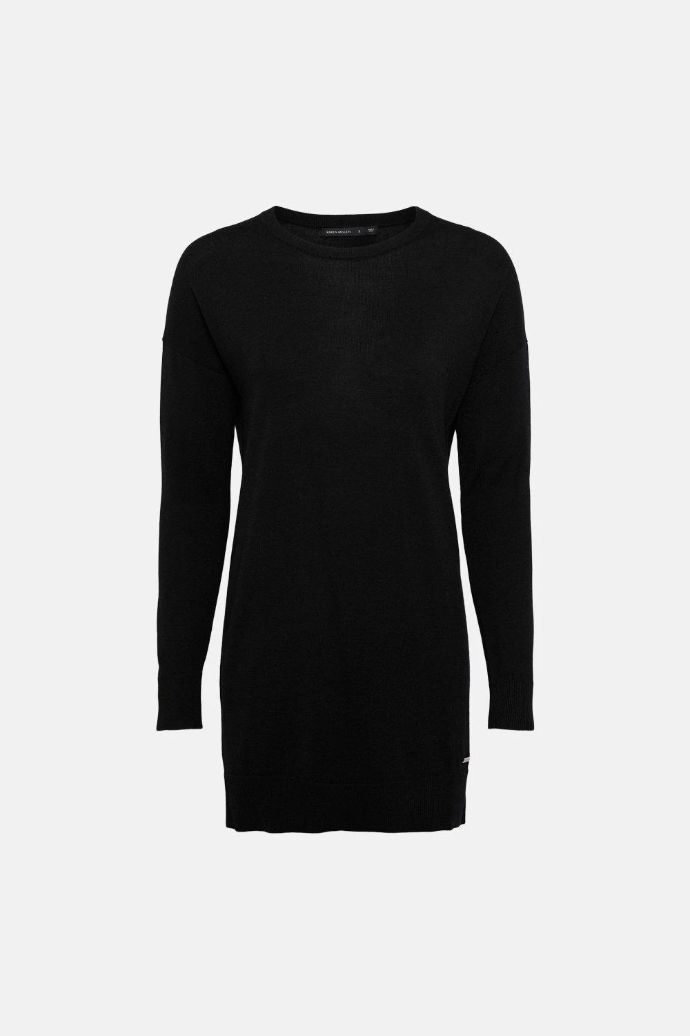 Karen Millen Merino Wool Crew Neck Longline Jumper 4 Karen Millen Merino Wool Crew Neck Longline Jumper - Image 2