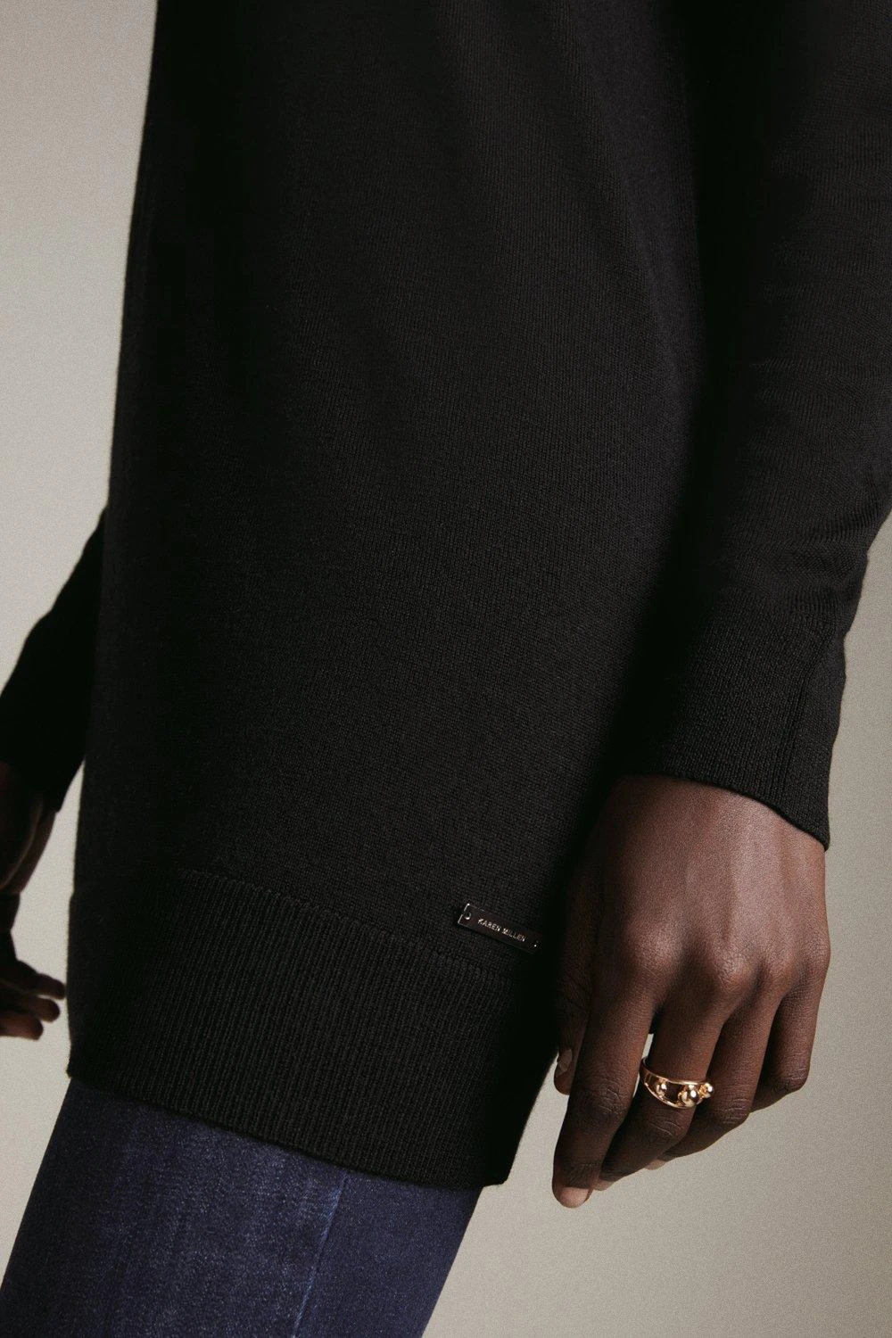 Karen Millen Merino Wool Crew Neck Longline Jumper 6 Karen Millen Merino Wool Crew Neck Longline Jumper - Image 4