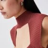 Karen Millen Cut Out Detail Crop Knit Top -Karen Millen shop toffee cut out detail crop knit top