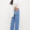 Karen Millen Mid Rise Wide Leg Crop Jeans