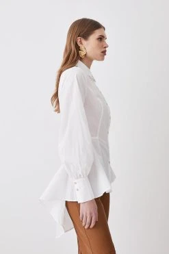 Karen Millen Cotton Cutwork Woven Shirt