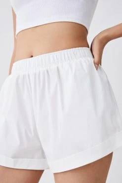 Karen Millen Cotton Relaxed Fit Shorts -Karen Millen shop white cotton relaxed fit shorts 3