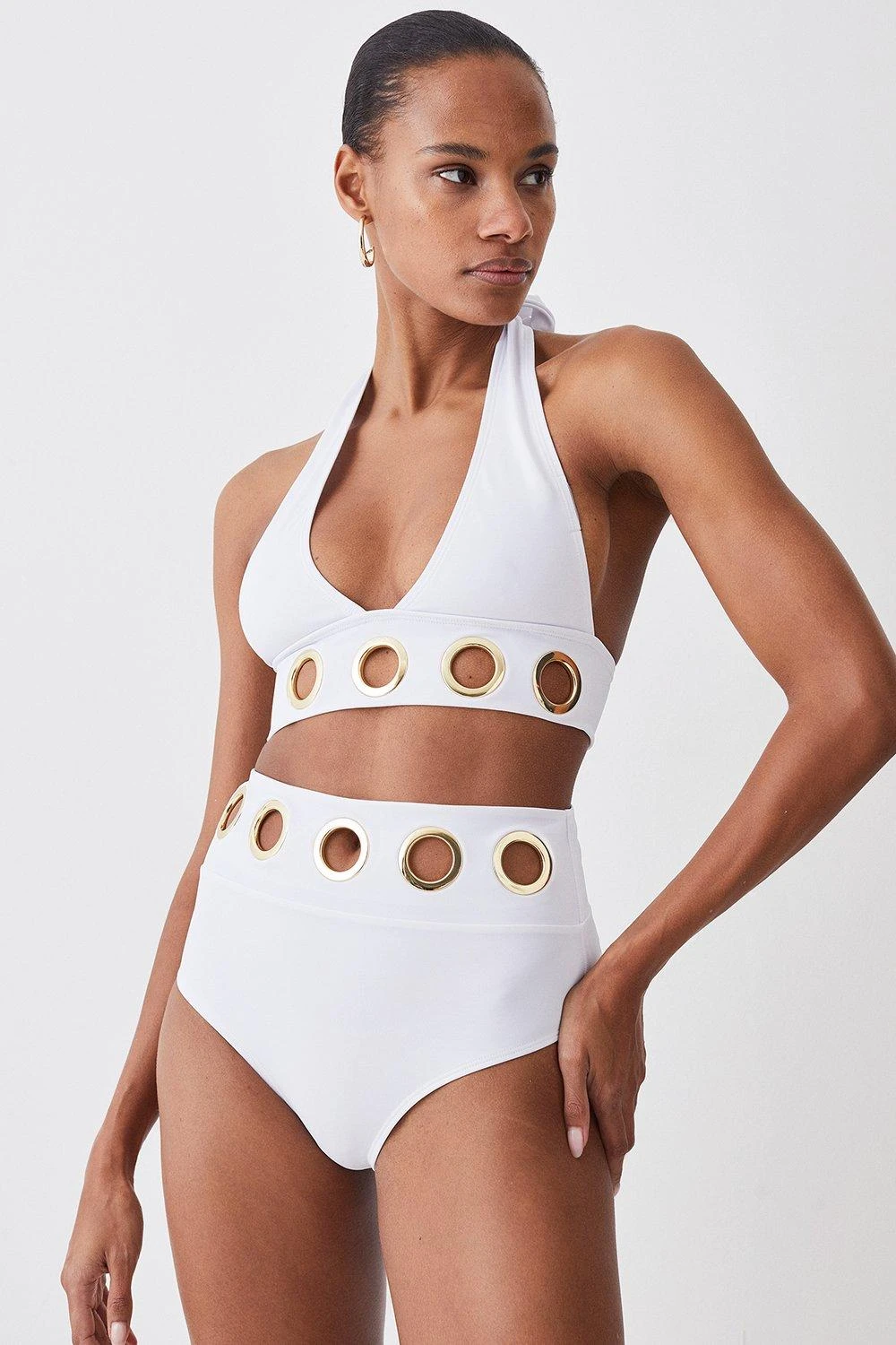Karen Millen Eyelet Detail Halter Neck Bikini Top 7 Karen Millen Eyelet Detail Halter Neck Bikini Top - Image 5