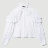 Karen Millen Lydia Millen Ruffle Balloon Sleeve Woven Blouse 2 Karen Millen Lydia Millen Ruffle Balloon Sleeve Woven Blouse -Karen Millen shop white lydia millen ruffle balloon sleeve woven blouse