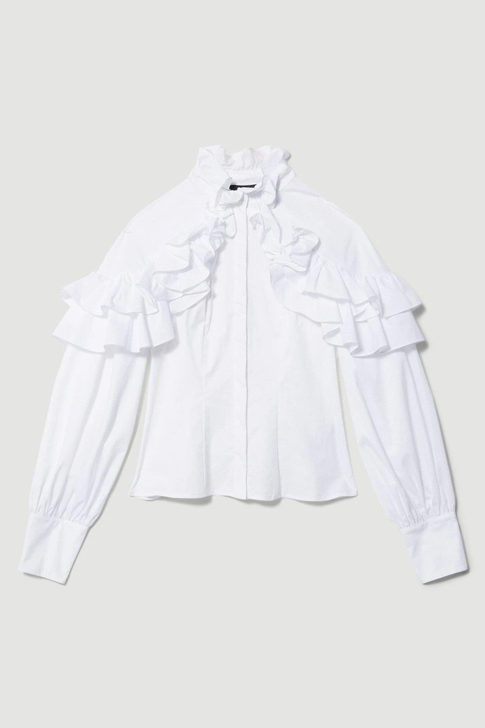 Karen Millen Lydia Millen Ruffle Balloon Sleeve Woven Blouse 3 Karen Millen Lydia Millen Ruffle Balloon Sleeve Woven Blouse