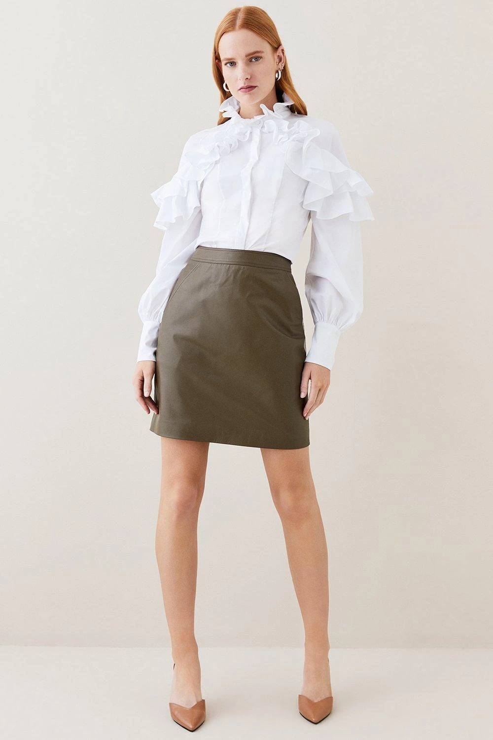 Karen Millen Lydia Millen Ruffle Balloon Sleeve Woven Blouse 5 Karen Millen Lydia Millen Ruffle Balloon Sleeve Woven Blouse - Image 3