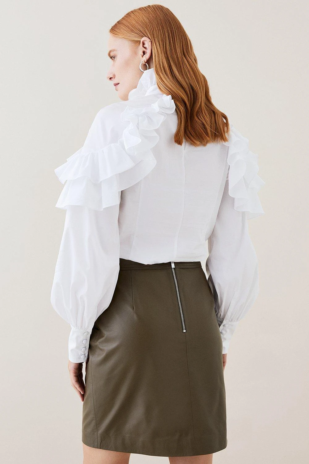 Karen Millen Lydia Millen Ruffle Balloon Sleeve Woven Blouse 7 Karen Millen Lydia Millen Ruffle Balloon Sleeve Woven Blouse - Image 5