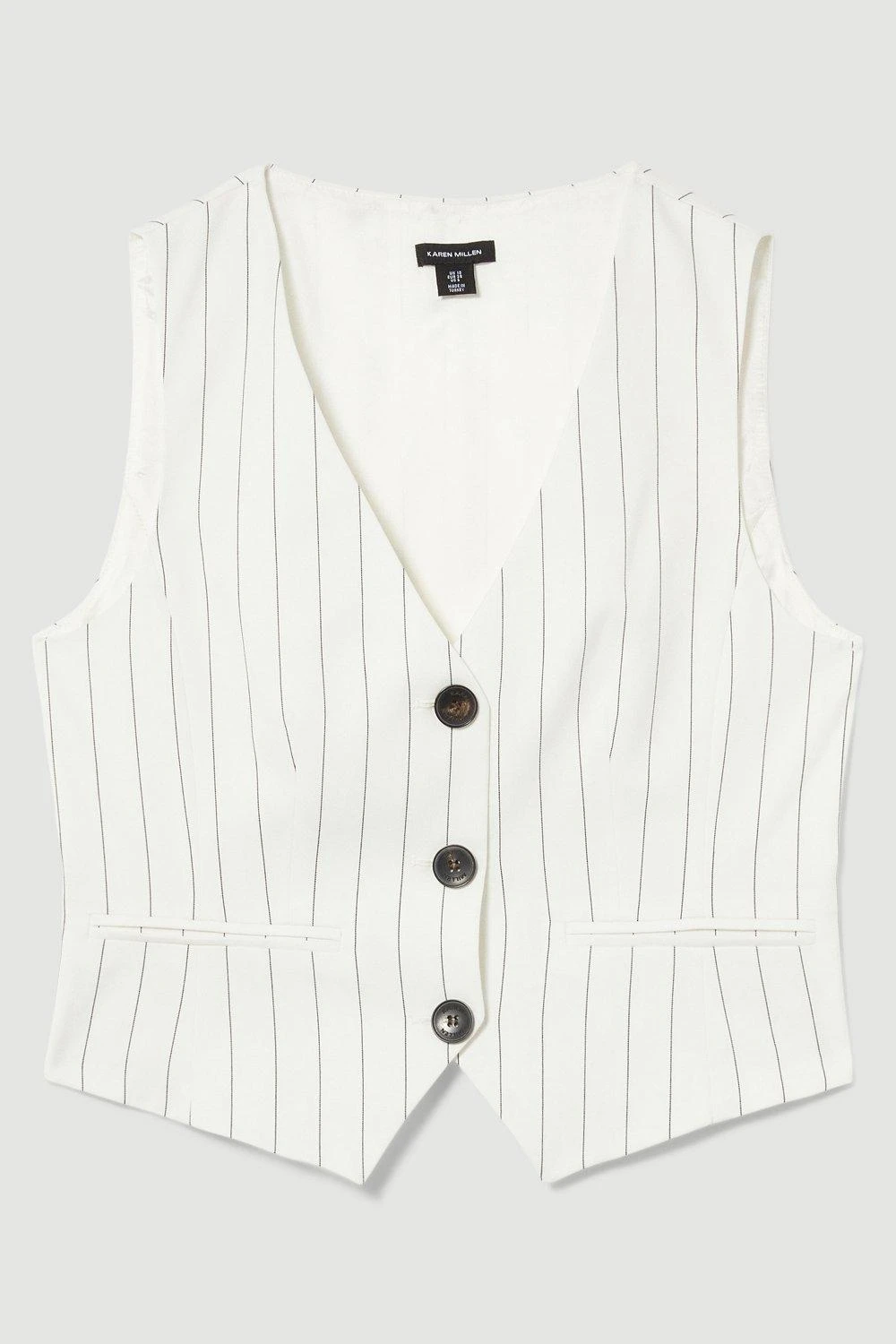 Karen Millen Pinstripe Waistcoat 4 Karen Millen Pinstripe Waistcoat - Image 2