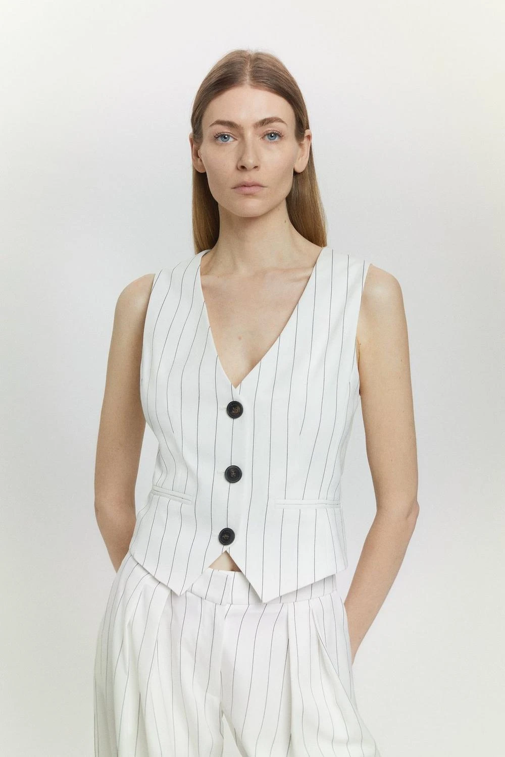 Karen Millen Pinstripe Waistcoat 8 Karen Millen Pinstripe Waistcoat - Image 6