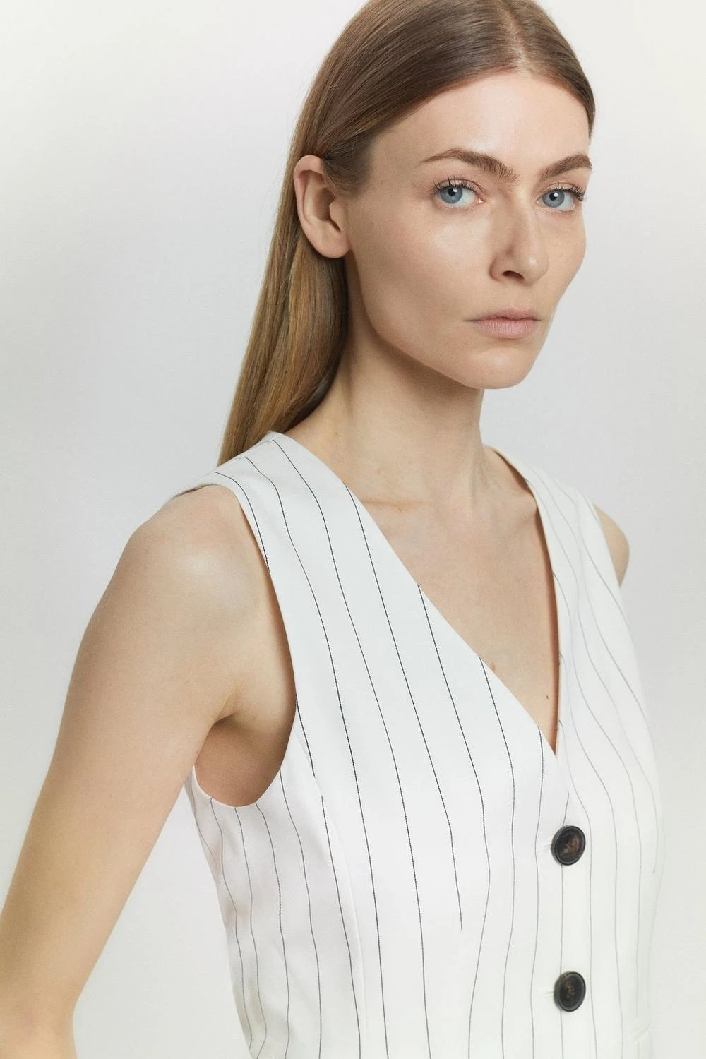 Karen Millen Pinstripe Waistcoat 9 Karen Millen Pinstripe Waistcoat - Image 7