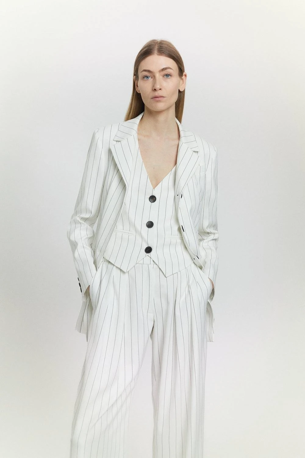 Karen Millen Pinstripe Waistcoat 3 Karen Millen Pinstripe Waistcoat