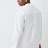 Karen Millen Plus Size Cotton Button Down Shirt -Karen Millen shop white plus size cotton button down shirt