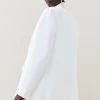 Karen Millen Satin Single Breasted Oversized Blazer -Karen Millen shop white satin single breasted oversized blazer