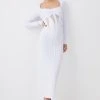 Karen Millen Tall Mesh Cut Out Bandage Knit Midaxi Dress