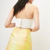 Karen Millen Animal Jacquard Buckle Waist Skirt -Karen Millen shop yellow animal jacquard buckle waist skirt