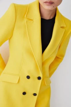 Karen Millen Petite Italian Virgin Wool Fitted Coat 10 Karen Millen Petite Italian Virgin Wool Fitted Coat -Karen Millen shop yellow petite italian virgin wool fitted coat 1 2