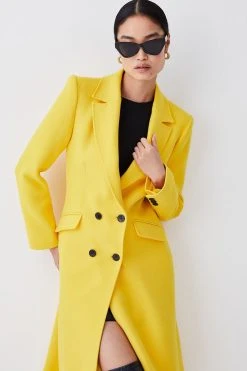 Karen Millen Petite Italian Virgin Wool Fitted Coat 11 Karen Millen Petite Italian Virgin Wool Fitted Coat -Karen Millen shop yellow petite italian virgin wool fitted coat 1 3