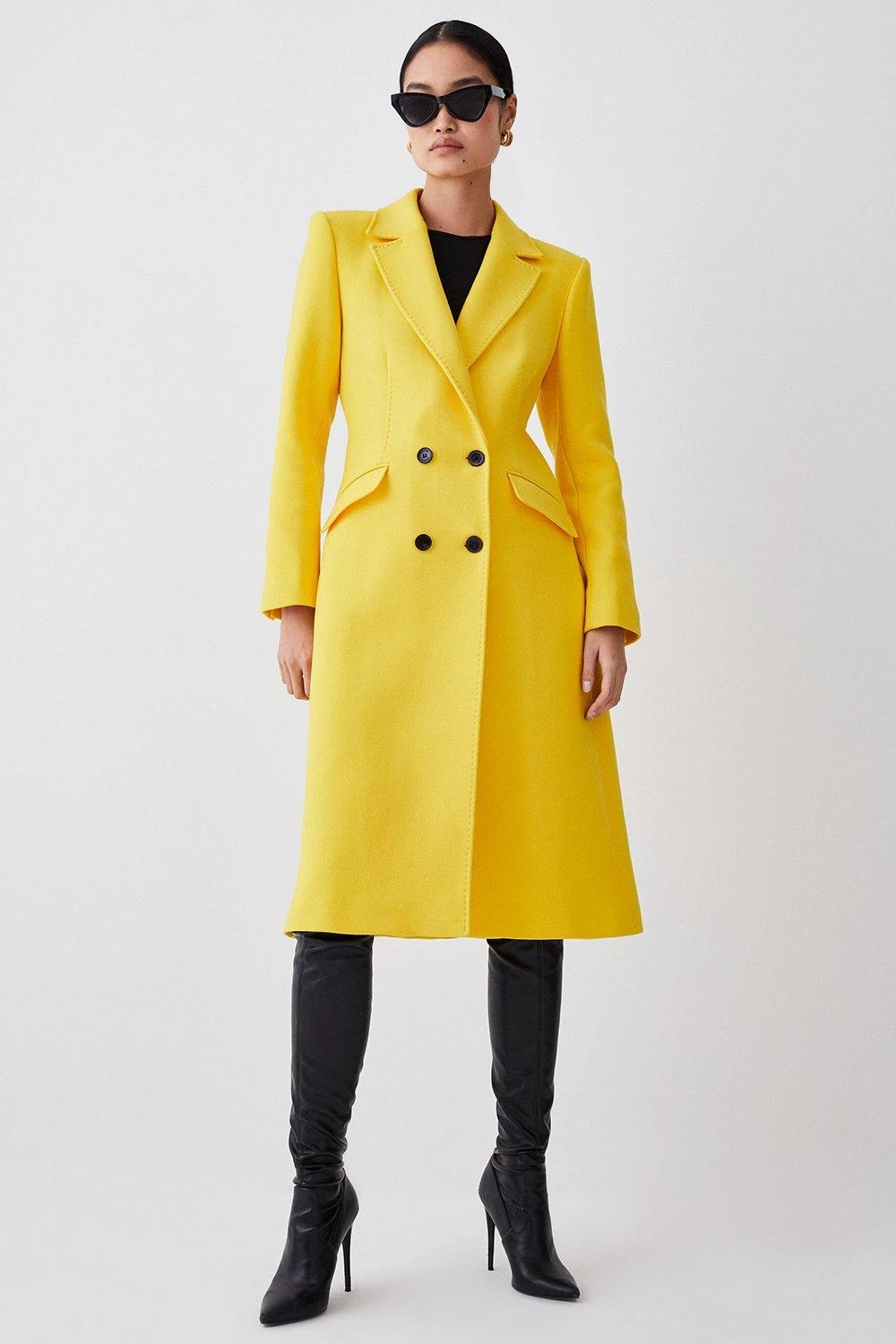 Karen Millen Petite Italian Virgin Wool Fitted Coat 7 Karen Millen Petite Italian Virgin Wool Fitted Coat - Image 5