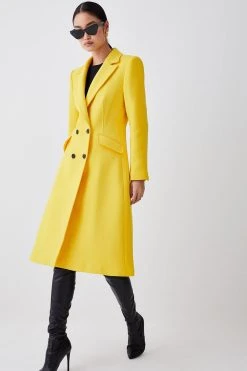 Karen Millen Petite Italian Virgin Wool Fitted Coat 13 Karen Millen Petite Italian Virgin Wool Fitted Coat -Karen Millen shop yellow petite italian virgin wool fitted coat 1 5