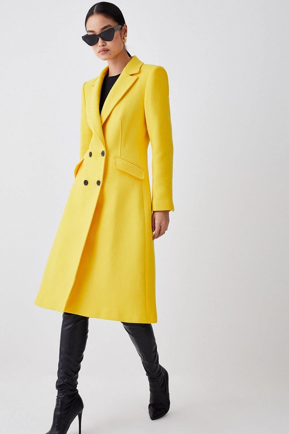 Karen Millen Petite Italian Virgin Wool Fitted Coat 8 Karen Millen Petite Italian Virgin Wool Fitted Coat - Image 6