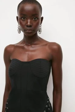 Karen Millen Compact Stretch Corset Bustier Mini Dress