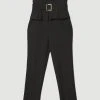 Karen Millen Compact Stretch Peplum Jumpsuit