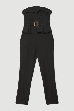 Karen Millen Compact Stretch Peplum Jumpsuit