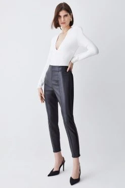Karen Millen High Waisted All Over Pu Leggings